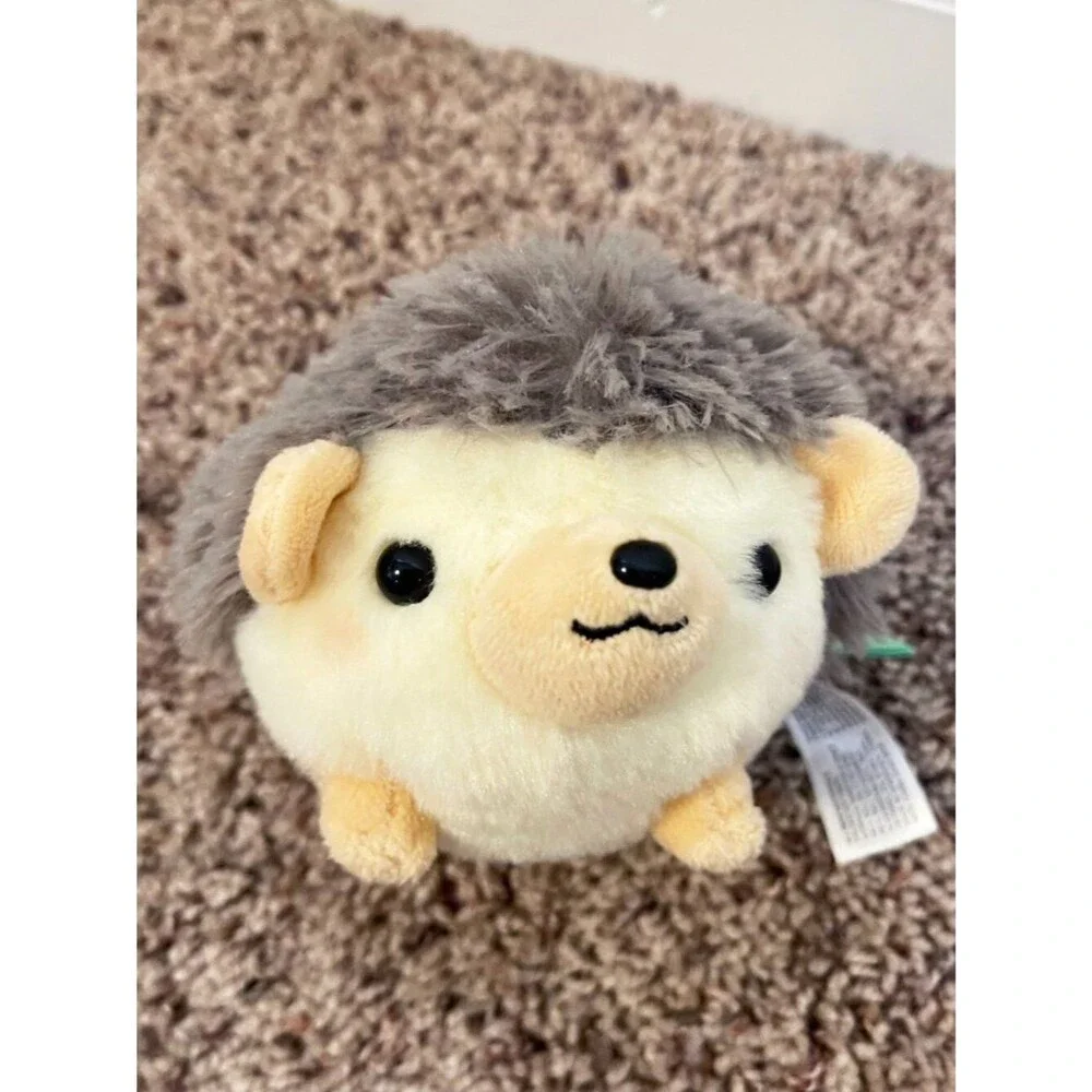 Amuse Hedgehog Plush Stuffed Animal Kawaii Gray Cream Small Soft Toy Japan Style